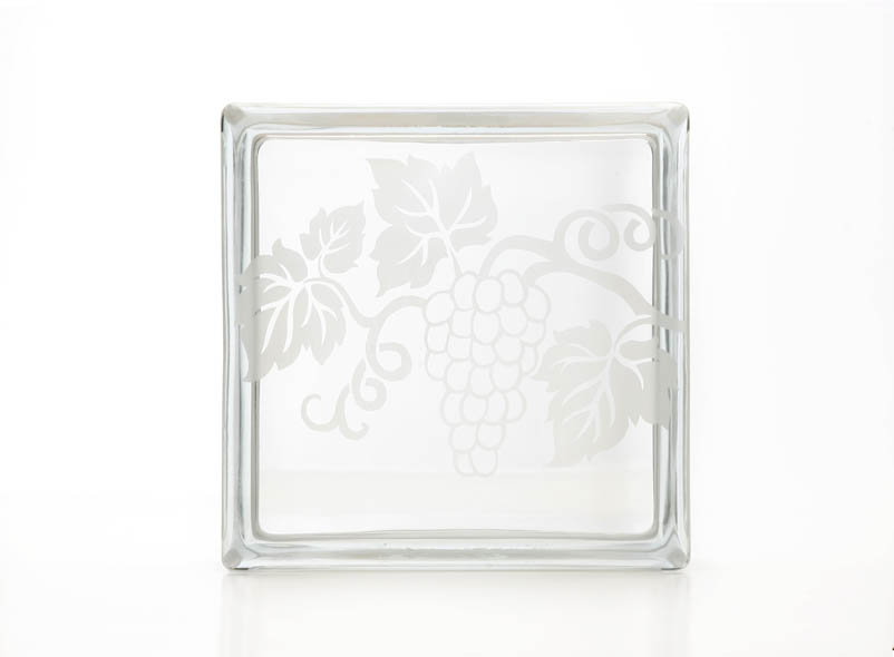 Grape Vine etch pattern Glass Block