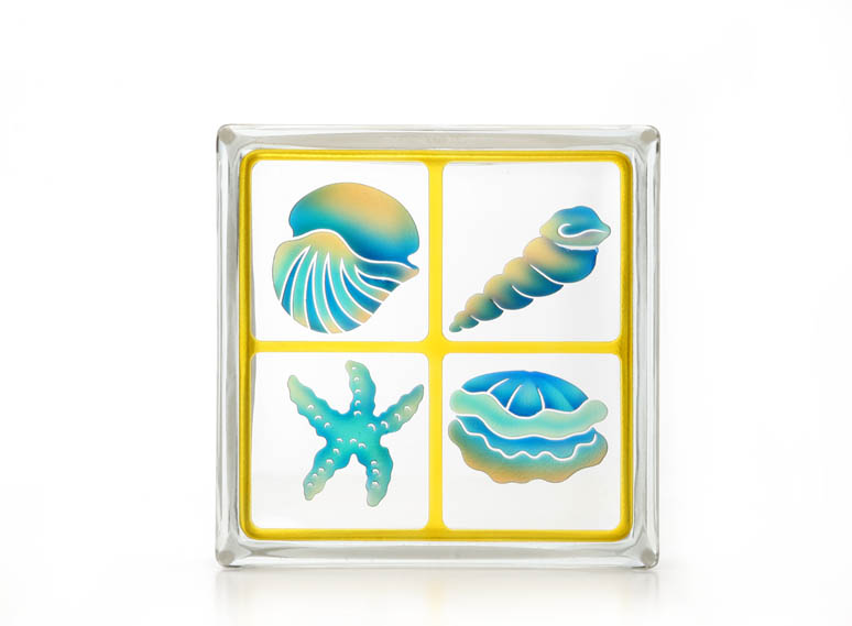 Sea Shells Glass Blocks