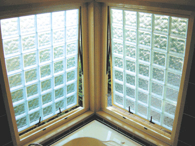Opening Glass Block window